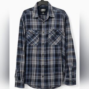 RW Rugged Wear XL Heavy Flannel Plaid Workwear Shirt Cabincore